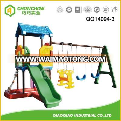 2015 Plastic Game House with slide and swing for children (QQ14094-3)